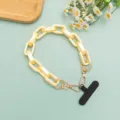 Gelbe matte Acryl Kette Handykette, stilvolles Resin grobe Kette Taschengurt Accessoire. - Kurzer Stil / Wolke Gelb