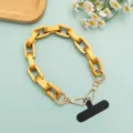 Matte goldene Handykette stilvolles vielseitiges Zubehoer fuer Handuhuellen und Taschen - Kurzer Stil / Pures Gold