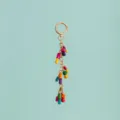 Colorful beaded bag charm keychain, Macaron style resin bead pendant for women. - B386-7
