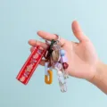 Macaron beaded DIY woven ribbon women's mixed design keychain and bag charm pendant. - B382-11
