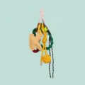 DIY bag charm keychain with letter pendant, stylish acrylic and woven rope accessories for bags. - Letter K Style (B402-K)