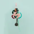 DIY leather letter bag charm with resin links, woven ropes, and bamboo-style rings. - Letter Z Style (B402-Z)