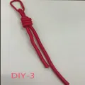 Red DIY short braided lanyard accessory, stylish bag and pants hanging ornament for daily use. - Style DIY-3