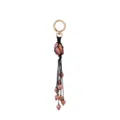 Handmade woven net stone keychain bag pendant with colorful crystal beads and gold clasp. - Style 7