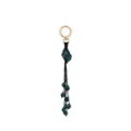 Handmade woven stone mesh bag charm and keychain variant with dark beads for women bags - Style 8