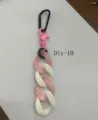 DIY acrylic chain bag charm pink and white chunky chain pants accessory keychain pendant - Style DIY-10