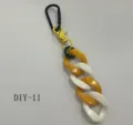 DIY acrylic chain bag charm and keychain with metal lobster clasp in colorful style. - Style DIY-11