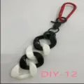 Chunky chain keychain black white acrylic bag strap pants accessory DIY fashion style - Style DIY-12