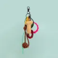DIY leather letter bag charm and mobile phone chain accessory with colorful resin and woven ropes. - Letter T Style (B402-T)