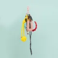 Colorful DIY bag charm keychain with braided ropes, leather U-piece, and stylish accessories. - Letter U Style (B402-U)