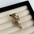Vergulde verstelbare vogel ring open vinger sieraden mode accessoire voor dames - Twee Bladeren (Goud)