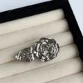 Silberner Rosenblatt verstellbarer Ring, schicker offener Blumenring für Damen Alltag. - Rosenblüte (Silber)