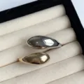 Verstellbare Metall-Tropfen-Ringe Set, stilvolles minimalistisches Design Schmuck - Doppelschicht Wassertropfen (Zweifarbig)
