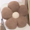 Cute flower plush pillow brown corduroy cushion soft floral plushie for room decor sofa bed - Brown Flower / 40CM