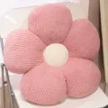Pink flower shaped plush pillow, soft ribbed velvet cushion for bedroom and sofa decor. - Pink Flower / 40CM