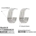 Stainless steel layered open C hoop earrings, minimalist waterproof jewelry for women. - Triple Layer Style / Steel Color (Model:A)