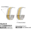 Stainless steel layered hoop earrings detail 316L metal waterproof hypoallergenic size - Triple Layer Style / Two Tone Gold Silver (Model:A)