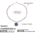 Wunderschöne Harz blaue Rose Anhänger Kristall Splitter Halskette Edelstahl Schmuck 40+5cm - Blaue Resin-Blume Einlagiger Stil (P284-A) / 40+5cm / Blau