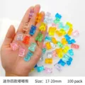 Colorful resin gummy bear charms, 17-20mm translucent DIY craft accessories, 100pcs/pack - Mini Four Styles Chubby Bears / 100 Pieces/Pack
