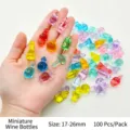 Colorful miniature glass bottles resin charms for micro landscape DIY decoration crafts. - Mini Wine Bottle / 100 Pieces/Pack