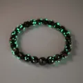 Glow in the dark starry sky glass bead bracelet for men and women anti anxiety crystal jewelry - 10mm / Black