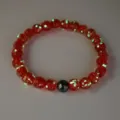 Luminous starry glass sand crystal bead bracelet glowing anti anxiety bracelet for men women - 10mm / Red