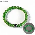 Green starry glass luminous beaded bracelet variant 4#, anti-anxiety healing crystal jewelry. - 8mm / Green