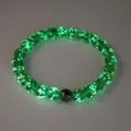 Glowing green starlight glass bead bracelet, night luminous healing crystal jewelry for men and women. - 10mm / Green