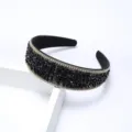 Black crystal rhinestone headband, elegant vintage hair hoop, women fashion hair accessories - Black