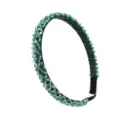 Green Crystal Rhinestone Headband Elegant Sparkling Hair Hoop for Women Daily Styling - Green