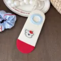 Damen süße Cartoon Bär Baumwolle flache Bootssocken Sommer atmungsaktive rutschfeste Socken - Einheitsgröße / Kleiner Apfel