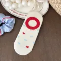 Damen Kurzsocken mit niedlichem Herzmuster und rutschfester Ferse für den Sommer. - Einheitsgröße / Herz