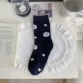 Damen süße Cartoon Schaf Socken aus weicher gekämmter Baumwolle für den Herbst und Winter Alltag. - Einheitsgröße / Stern Schaf