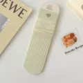 Green mesh mid-calf slouch socks featuring cute heart embroidery for women sweet daily wear. - Light Green