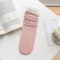 Süße Lolita rosa Rüschen Spitze Mittelsocken atmungsaktive Mesh Baumwollsocken Variante - Einheitsgröße / Hellrosa