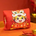Cute cartoon horse plush hand warmer pillow red festival style soft stuffed cushion gift - 30x23cm / Instant Wealth