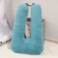 Ergonomisches blaues U-förmiges Plüsch-Reise-Nackenkissen mit verstellbarer Schnalle für Auto. - 72*46cm (0.9kg) / Smaragdgrün