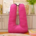 Rosa Plüsch U-förmiges Auto Nackenkissen weiches Kissen mit schwarzem Schnallenverschluss - 72*46cm (0.9kg) / Rosenpink