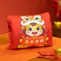 Cute Chinese New Year cartoon horse plush hand warmer pillow red cushion festive gift home decor - 30x23cm / Lucky Horse Year