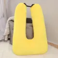 Cuscino per auto in peluche giallo a forma di U con cinghia regolabile, morbido cuscino per collo. - 72*46cm (0.9kg) / Giallo chiaro