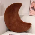 Brown plush moon pillow soft crescent sofa cushion cute home decor doll toy for girls - Brown