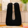 Cuscino da viaggio lungo in peluche nero, comodo cuscino per auto e supporto per il sonno. - 72*46cm (0.9kg) / Nero