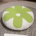 Coussin en peluche fleur verte et blanche pour canape chambre tatami decoration maison - Vert Clair et Blanc