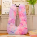 Cuscino in peluche a forma di U colorato per viaggi in auto, morbido cuscino multifunzionale. - 72*46cm (0.9kg) / Viola Colorato