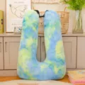 Cuscino da viaggio a U in peluche tie-dye, morbido cuscino auto e comodo cuscino riposo. - 72*46cm (0.9kg) / Verde Metallico