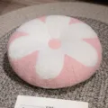 Coussin en peluche rond fleur rose et blanc, oreiller de sol tatami de chambre douce variante. - Rose et Blanc