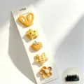 Set di fermagli per capelli per animali domestici con orecchie di coniglio e stelle. - Stile Stella Gialla (6)