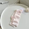 Pink ribbed mid-calf socks, ballet style cotton hosiery for women, summer thin casual wear. - One Size / Light Pink (Thin)