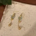 Chinese style green jade ring tassel earrings retro metal gold drop earrings women - Gourd Charm Style / Gold