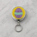 Osterperlen Metall Pillendose Schlüsselanhänger bunte Saatperlen Ei Design tragbar. - Ostereier-Stil